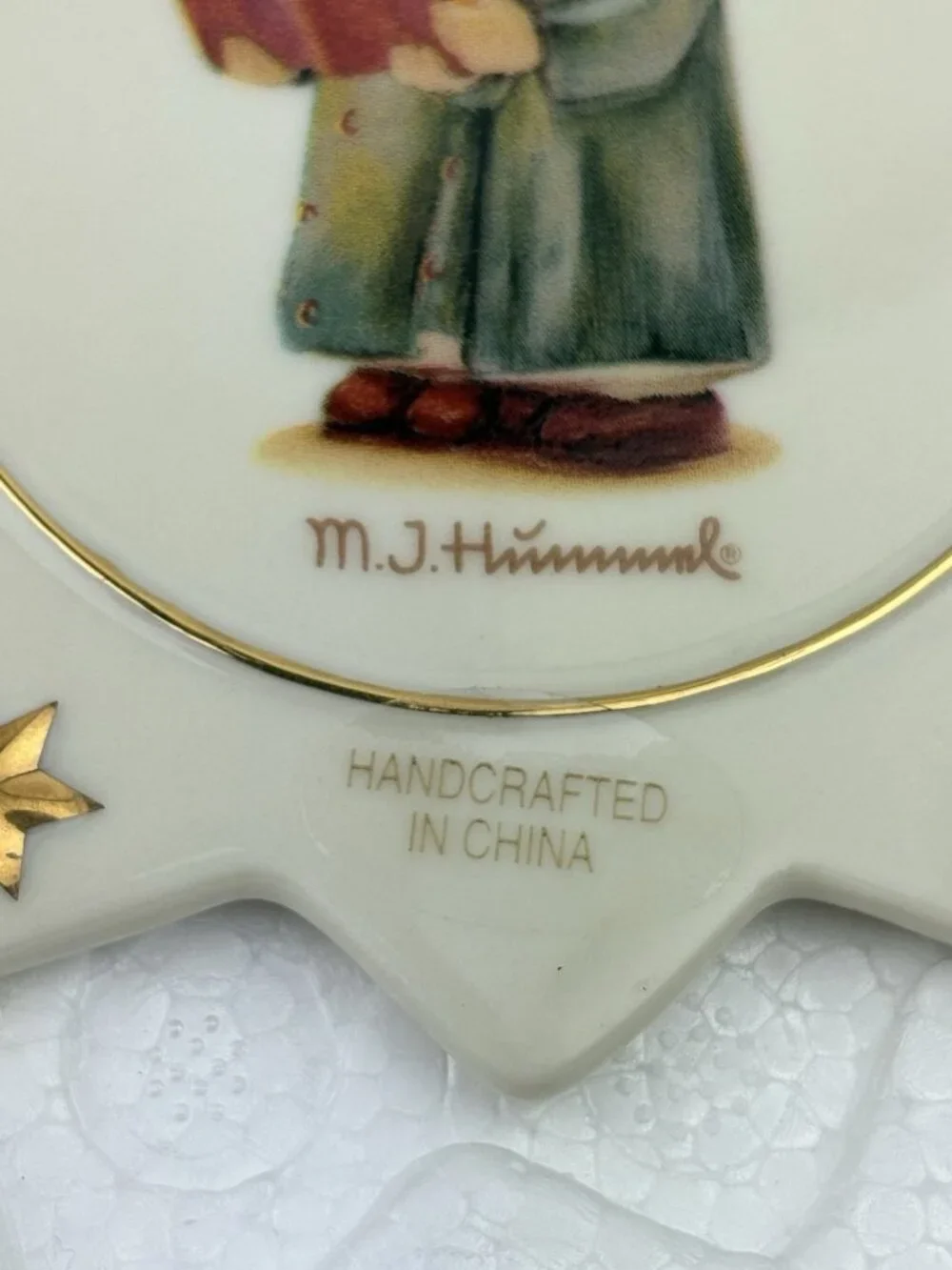Hummel Christmas Ornament Angel Star Shape Porcelain Hanging Tree Decor